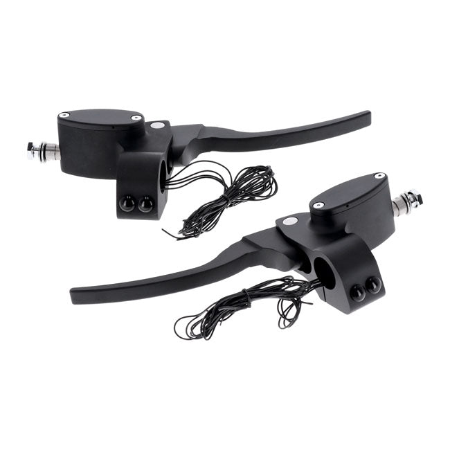 Custom Handlebar Control Kit Hydr. Clutch. Matte Black Handlebar Control Kits Mcs
