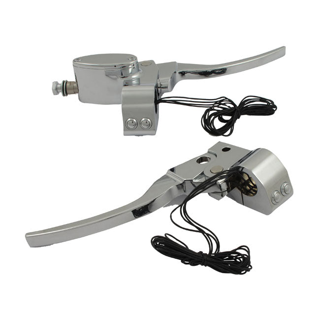 Custom Handlebar Control Kit Mech. Clutch. Chrome Handlebar Control Kits Mcs