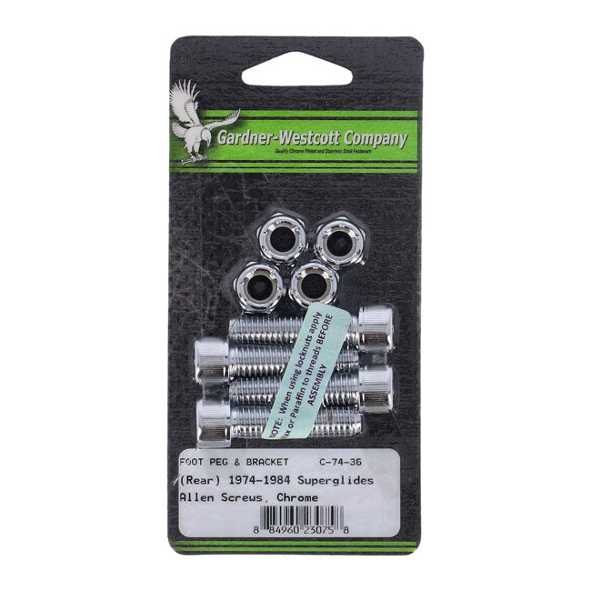 Gardner Westcott, Foot Peg & Bracket Mount Kit. Rear. Chrome Footpegs Mounts Gardner Westcott
