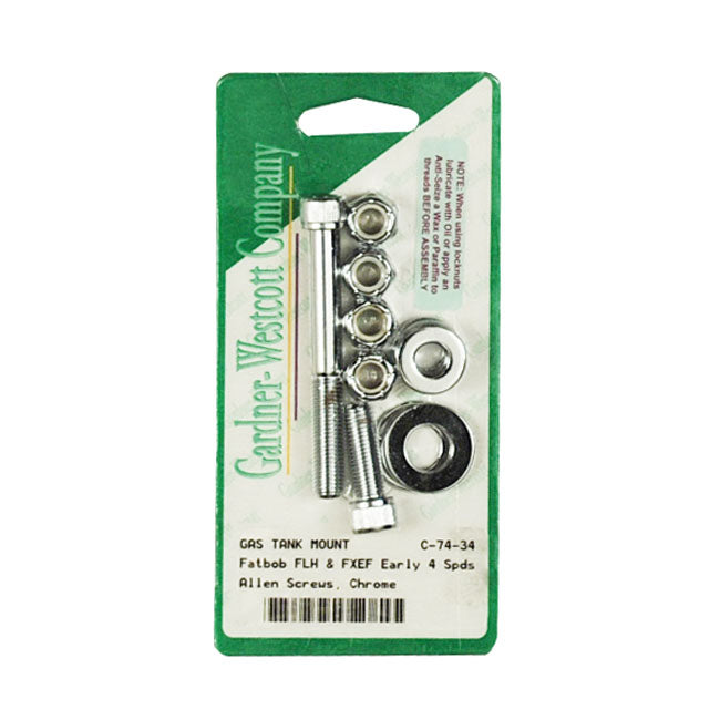 Gas Tank Mount Kit. Allen Head. Chrome Gastank Mount Parts Gardner Westcott