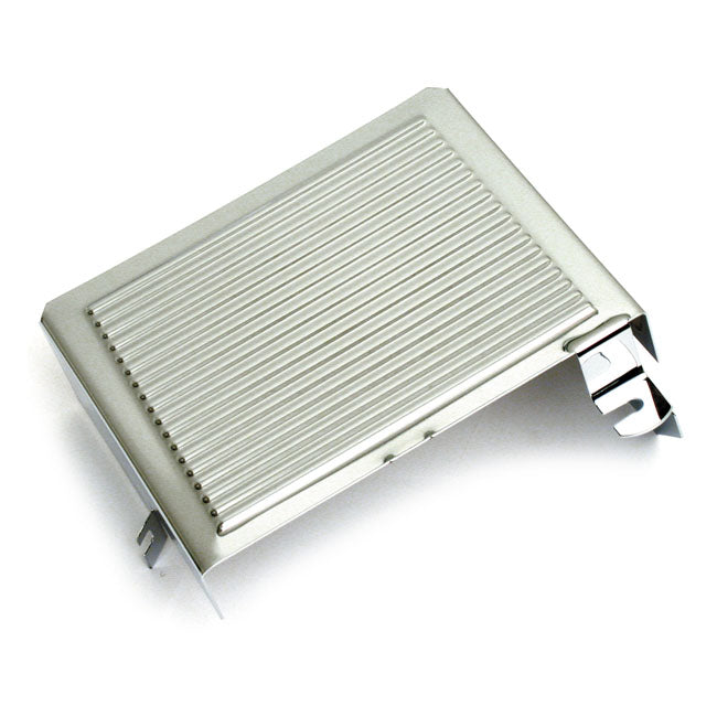 Battery Side Cover. Chrome. Ribbed Battery Covers Mcs