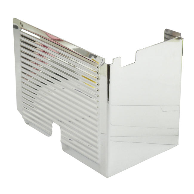 Battery Side Cover, Ribbed. Chrome Battery Covers Mcs