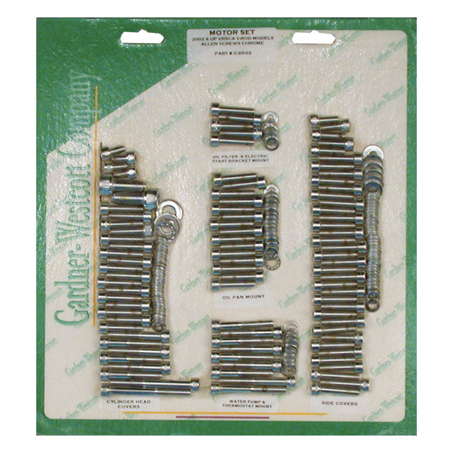 Motor Screw Set, Chrome Allen Motor Screw Kits Gardner Westcott