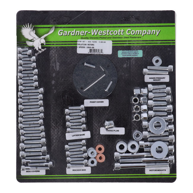Motor Screw Sets, Chrome Allen Motor Screw Kits Gardner Westcott