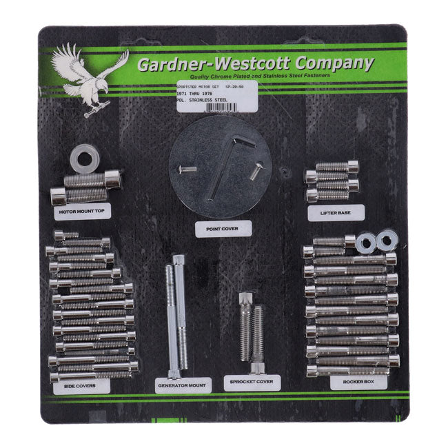 Motor Screw Set, Polished Ss Allen Motor Screw Kits Gardner Westcott