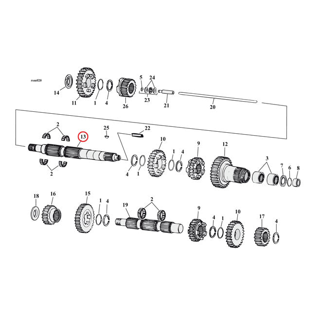 Andrews Mainshaft 5 Spd Belt 85 89 Mainshafts Andrews