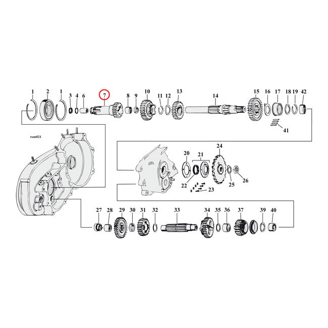 Andrews clutch gear, transmission mainshaft . 17T TRANSMISSION PARTS Andrews