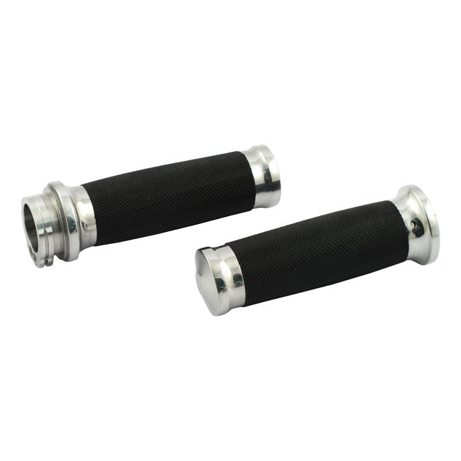 Handlebar Grip Set, Caliber. Polished Grips Mcs