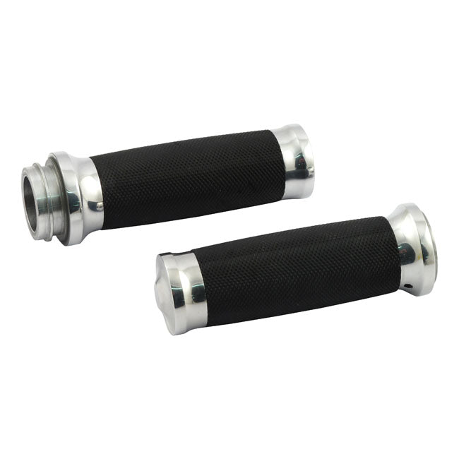 Handlebar Grip Set, Caliber. Polished Grips Mcs