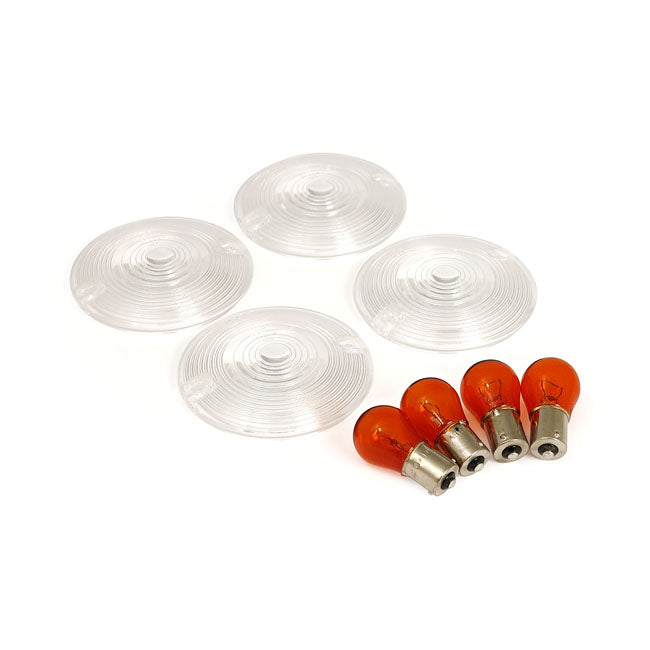 Turn Signal Flat Lens Kit. Clear Turn Signals Lenses Mcs