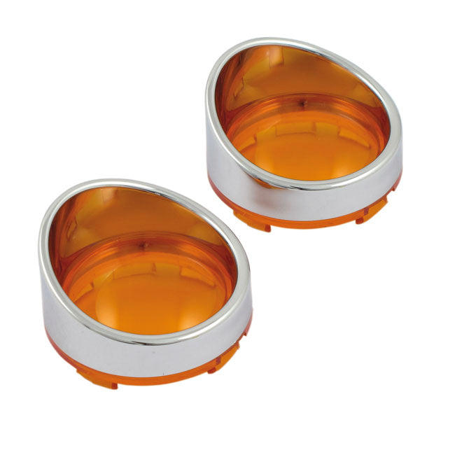 Turn Signal Lens Set With Visor. Amber Lens Turn Signals Lenses Mcs