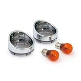 Turn Signal Lens Set With Visor. Light Smoke Lens Amber Bulb Turn Signals Lenses Mcs