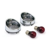 Turn Signal Lens Set With Visor. Light Smoke Lens, Red Bulb Turn Signals Lenses Mcs