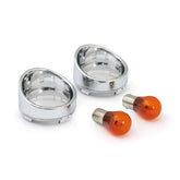 Turn Signal Lens Set With Visor. Clear Lens, Amber Bulb Turn Signals Lenses Mcs