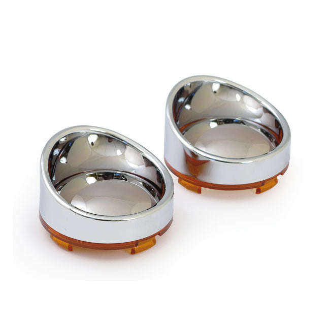 Turn Signal Lens Set With Visor. Mirror Amber Lens Turn Signals Lenses Mcs