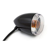 Late Style Turn Signal Assembly. Front. Gloss Black Bullet Lights Mcs