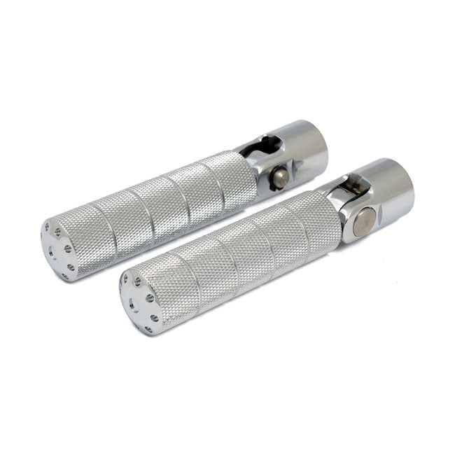 Bomber, Foot Peg Set. Knurled. Chrome Footpegs Mcs