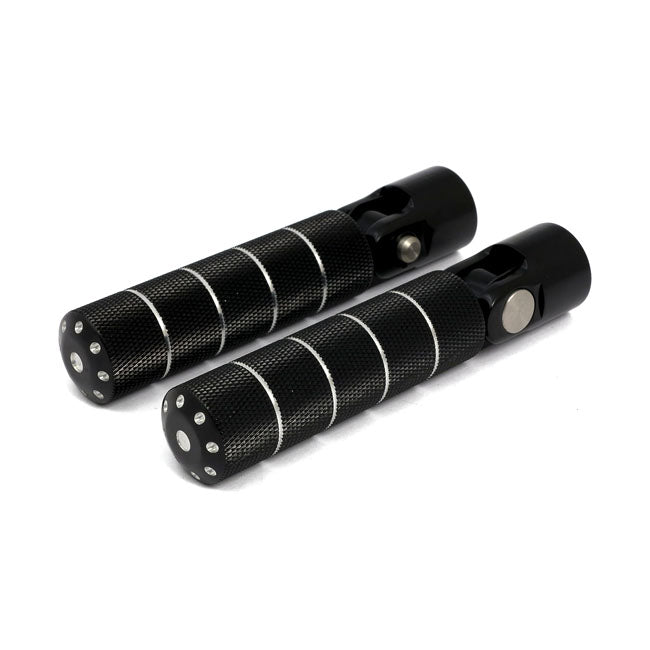 Bomber, Foot Peg Set. Knurled. Black Cm Footpegs Mcs