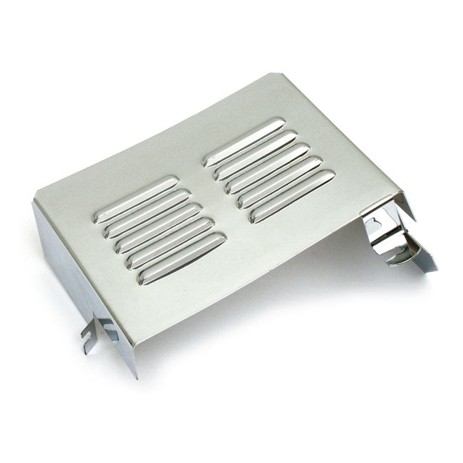 Battery Side Cover. Chrome. Louvered Battery Covers Mcs