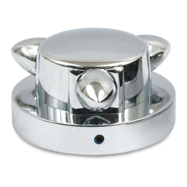 Kromett, Gas Cap Cover Large. Chrome Gascaps Covers Mcs