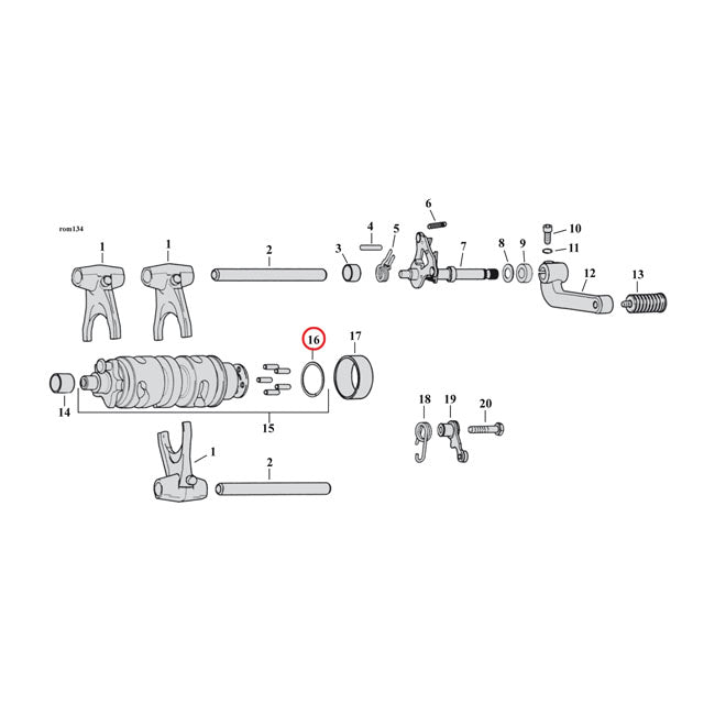 Retaining Ring, Shifter Cam Retaining Rings Mcs
