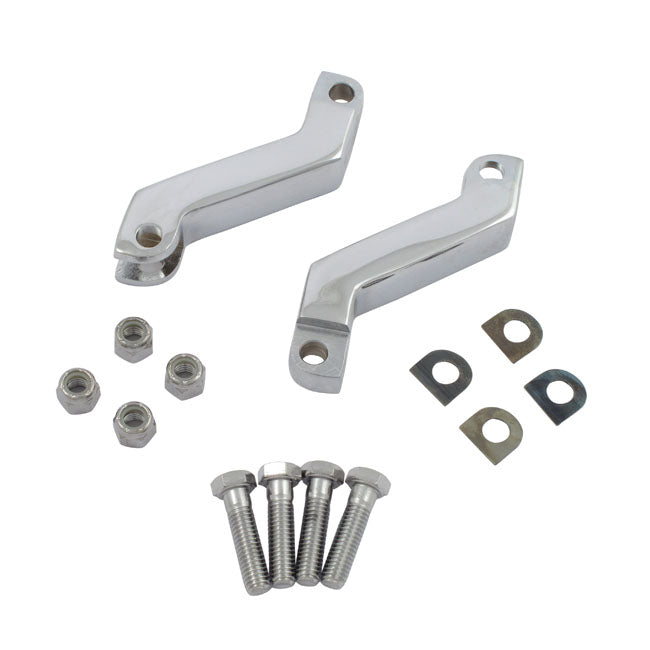 Foot Peg Extender Set. Chrome Footpegs Extension Bars Mcs