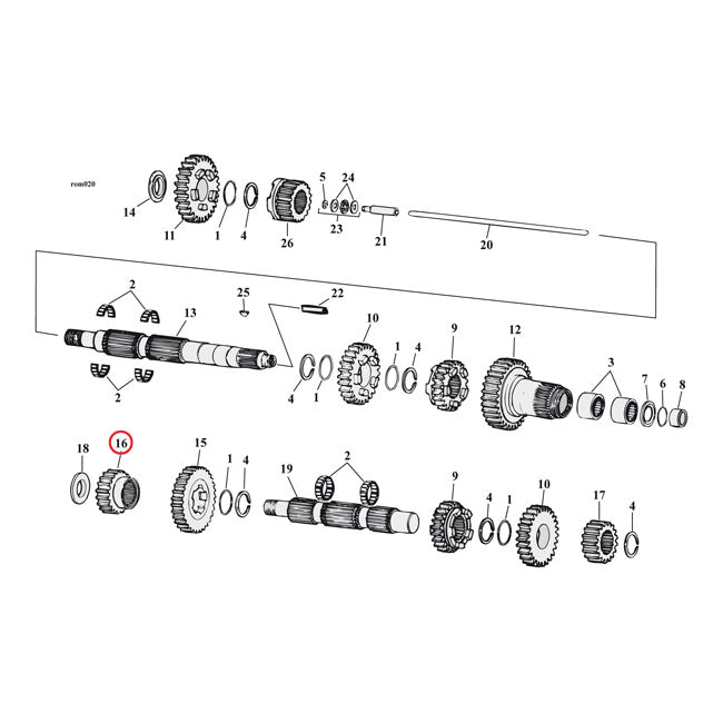 Andrews, 4th gear countershaft COUNTERSHAFT GEARS Andrews