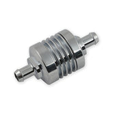 Fuel Filter Ribbed For 3/8" Fuel Hose. Chrome Fuel Filter Mcs