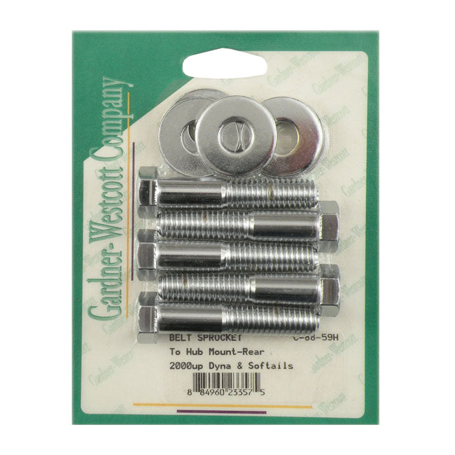 Gw, Rear Belt Pulley Mount Kit, Hex Chrome Pulley/Sprocket Mount Kits Gardner Westcott