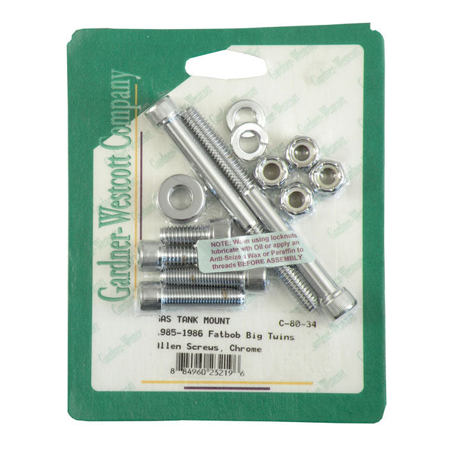 Gas Tank Mount Kit. Allen Head. Chrome Gastank Mount Kits Gardner Westcott
