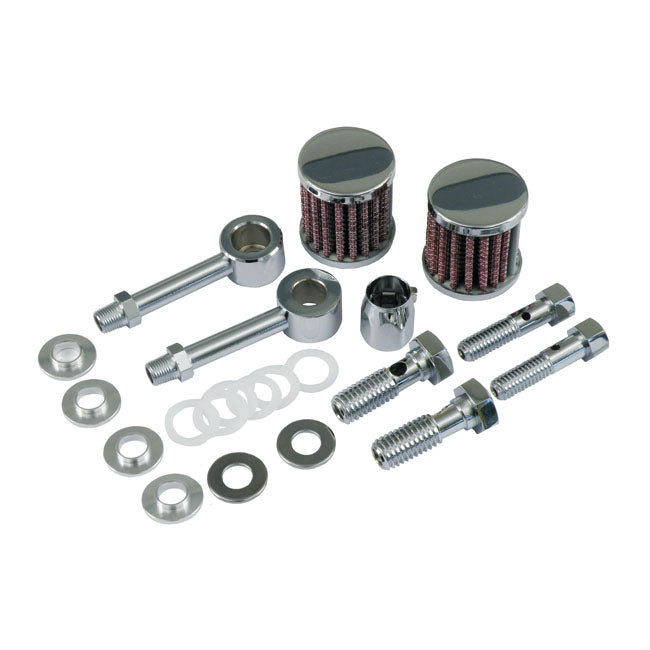 Dual Mini ''Power Filter'' Breather Kit Breather Kits Mcs