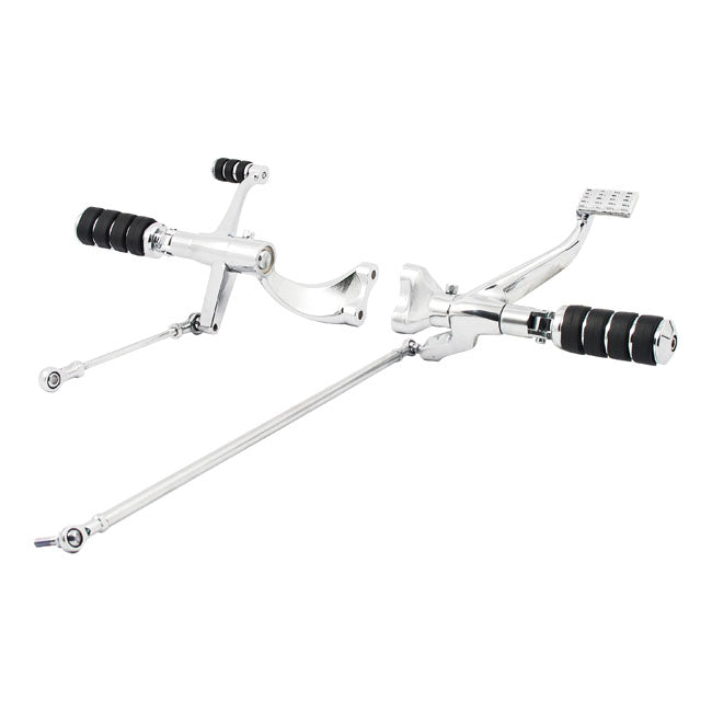 Evo Xl Forward Control Kit. Iso Pegs. Chrome Forward Controls Mcs