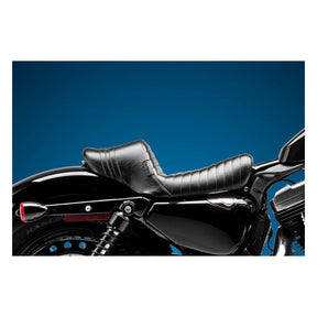 Le Pera Stubs Spoiler Seat, Black Stripes - 10-19 Sportster Solo Seats Le Pera