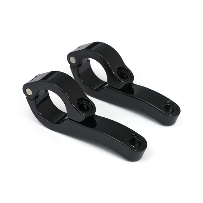 Engine Guard Clamp Set, For Spotlamps. Long. Black Headlamp Misc Mcs