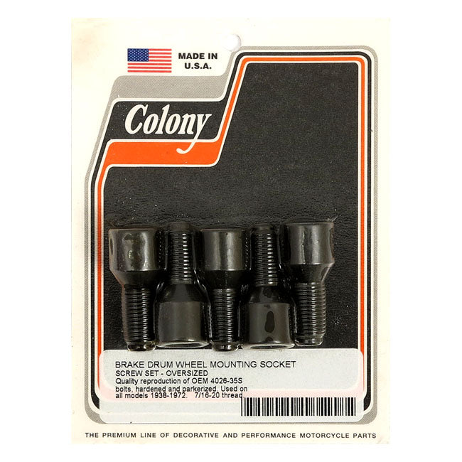 Colony, mount bolt set for brake drum. Oversized threads BRAKE DRUMS MISC Colony