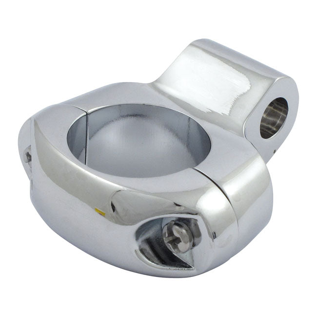 Universal 1" Mirror Clamp, 5/16" Mount Hole. Chrome Mirrors Clamps Mcs