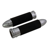 Handlebar Grip Set, Bullet. Chrome Grips Mcs