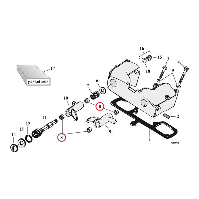 Jims Rock Arm Bush 57 19 Xl Rocker Arm Parts Jims