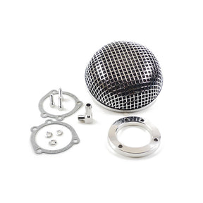 Breather Style Air Cleaner Assembly, Round. Chrome Air Cleaner Mcs