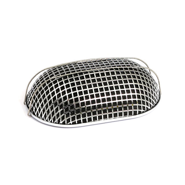Breather Style Air Cleaner Assembly, Oval. Chrome Air Cleaner Mcs