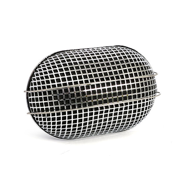 Breather Style Air Cleaner Assembly, Oval. Chrome Air Cleaner Mcs