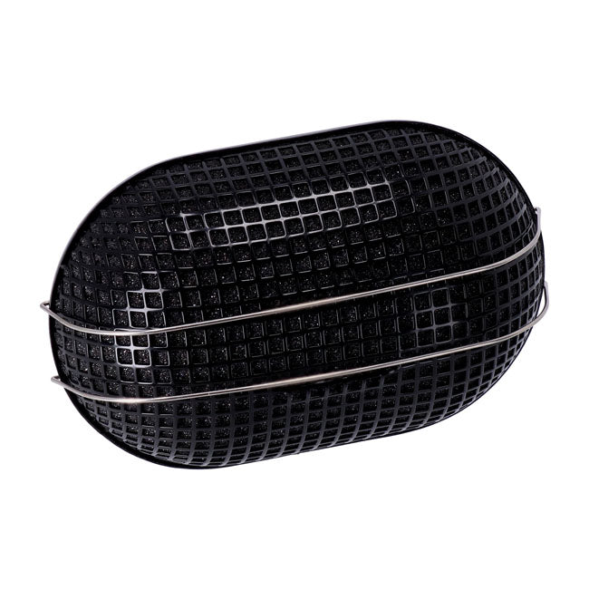 Breather Style Air Cleaner Assembly, Oval. Black Air Cleaner Mcs