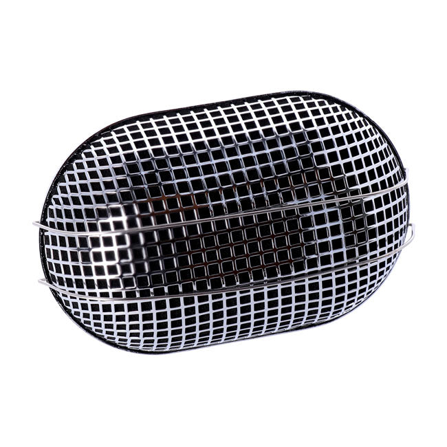 Breather Style Air Cleaner Assembly, Oval. Chrome Air Cleaner Mcs