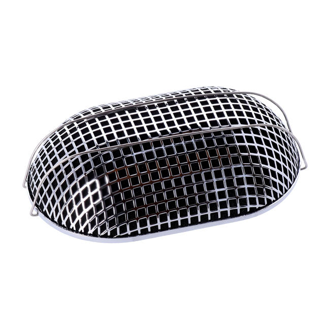 Breather Style Air Cleaner Assembly, Oval. Chrome Air Cleaner Mcs