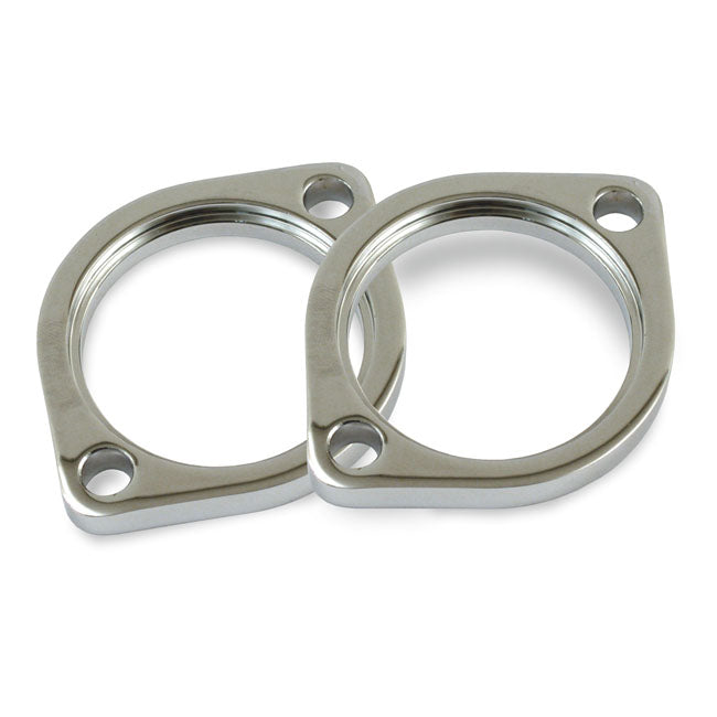 Flange, Exhaust Pipe 84 03/17 24 ''Early Style''. Chrome Exhaust Flange Sets Mcs