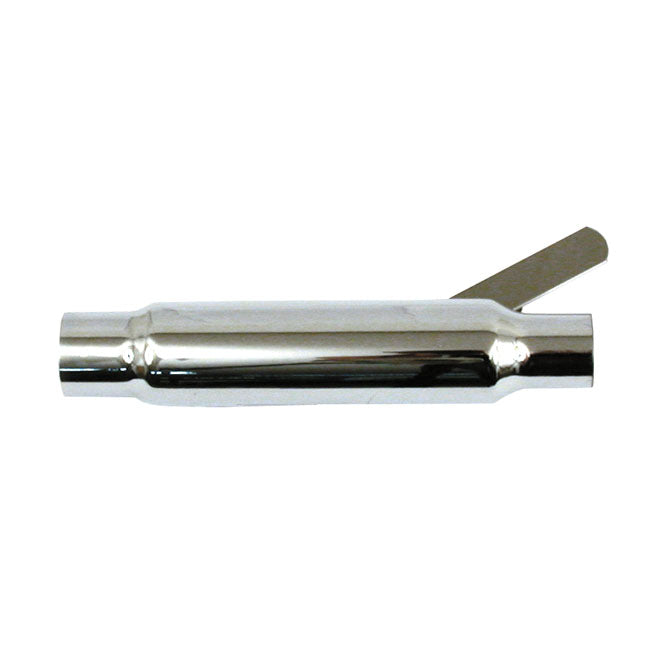 Shorty straight cut universal muffler 12" long. Chrome EXHAUST SLIP-ONS AND MUFFLERS Mcs