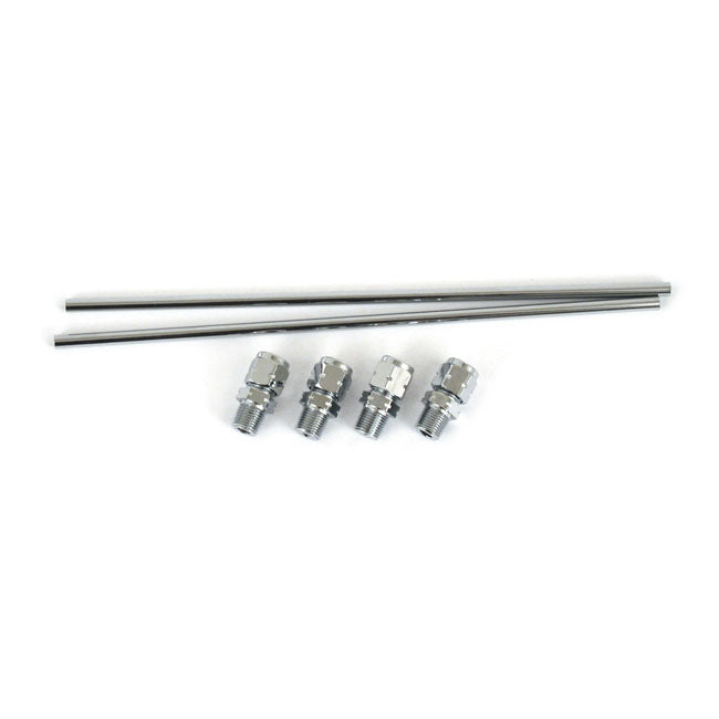 Sportster Rocker Box Oil Line Kit. Chrome Rocker Oil Lines Mcs