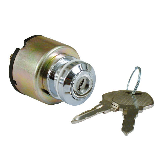 Fx Style Ignition Switch ''Thick'', Flat Key. Chrome Switches Ignition Mcs