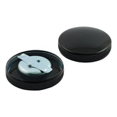 Early Bayonet Style Gas Cap Set. Black Gas Cap Mcs