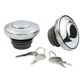 Gas Cap Set With Lock, Chrome Gas Cap Mcs